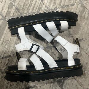 Dr. Martens Black and White Blaire Platform Sandals - Womens Size 8